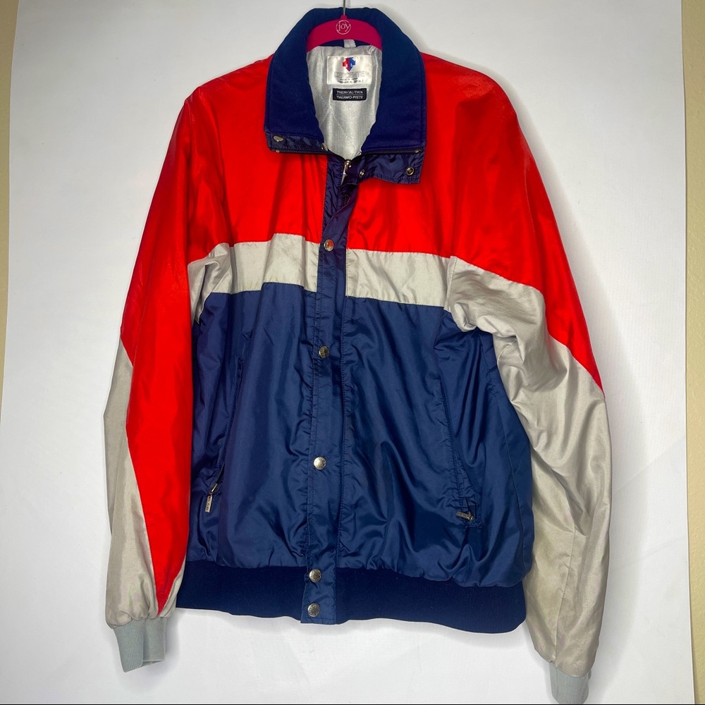 Descente Vintage Unisex XL Jacket Red/Grey/Blue Thermal-Thin